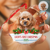 Custom Photo Dog First Christmas Glass Ornament HA75 897258