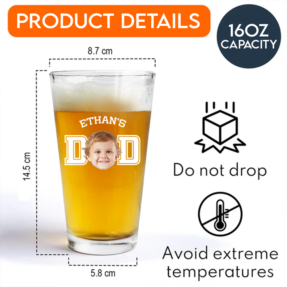 Custom Kid Photo Beer Glass Personalized Father's Day Gift Birthday Gift CH07 895848