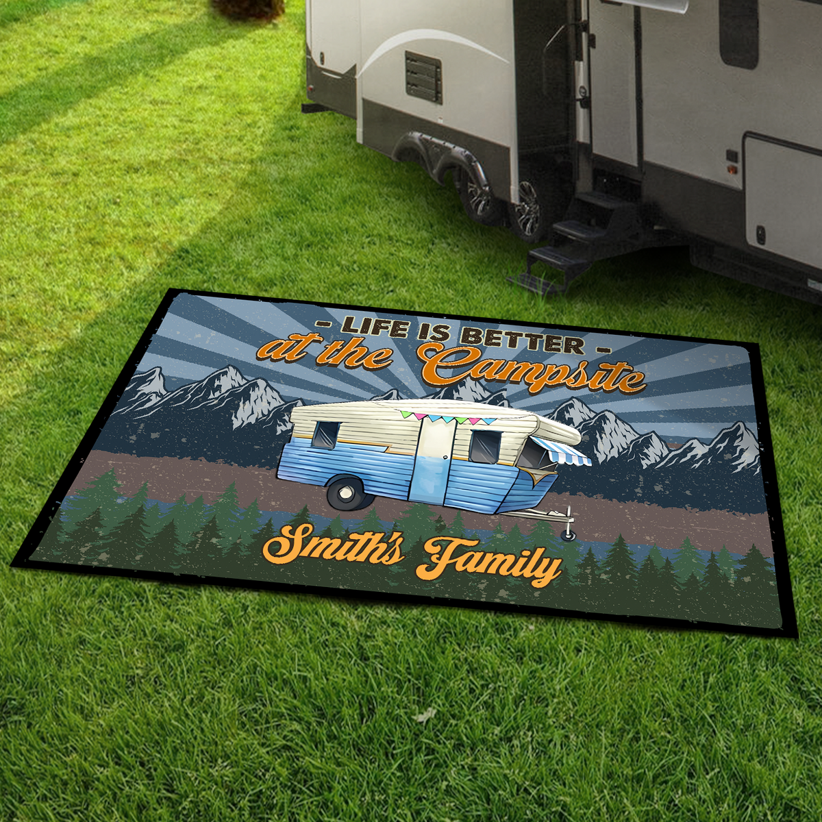 Personalized Retro Camping Patio Rug Gift For Family Love Camping CH07 896196