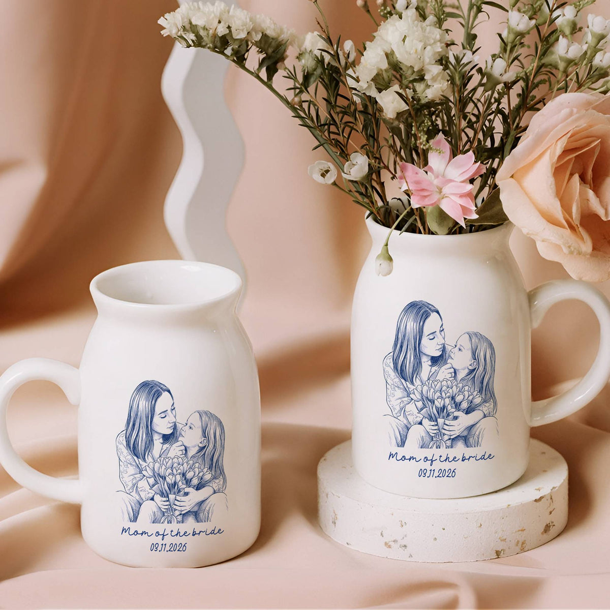 Custom Photo Mother of The Groom, Mother of the Bride Flower Vase - Gift For Mother's Day HO82 901832