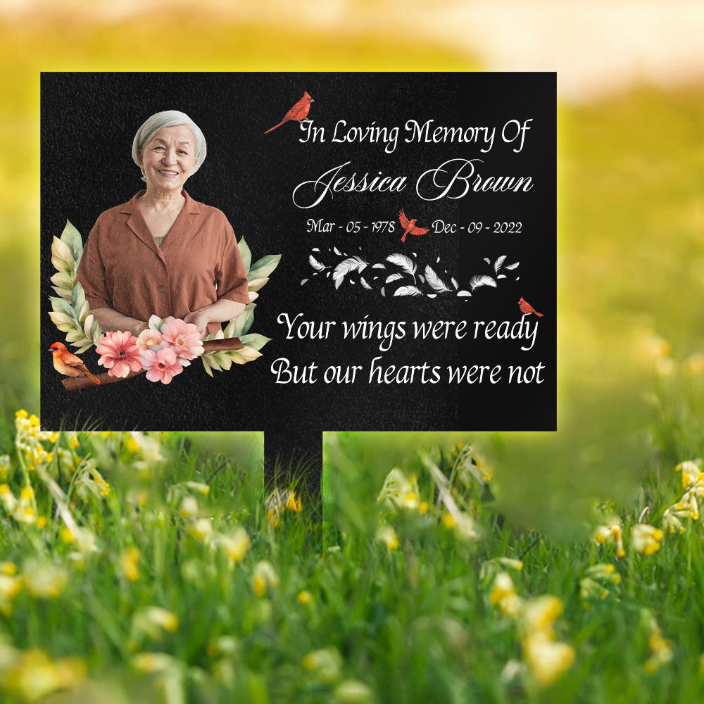 Custom Memorial Photo - Your Wings Were Ready But My Heart Was Not Garden Stake CH07 895400