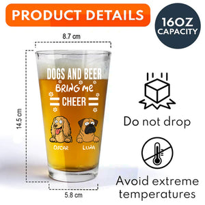 Personalized Funny Dog And Beer Bring Me Cheer Beer Glass LM32 893381