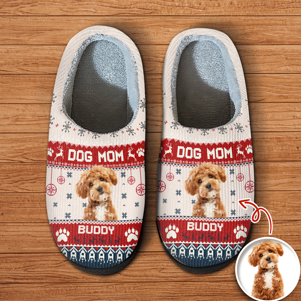 Custom Photo Cat Dad Cat Mom Slipper For Christmas TH10 894453