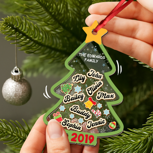 Custom Christmas Tree With Names Personalized Shaker Ornament Christmas Gift For Family CH07 896910