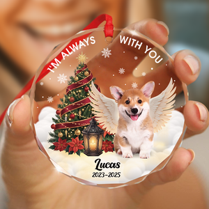 Custom Photo I Am Always With You Memorial Dog Glass Ornament HA75 897084