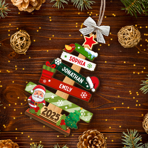 Personalized Our Family Christmas Tree Wood Ornament Christmas Gifts For Mom, Dad HA75 897502