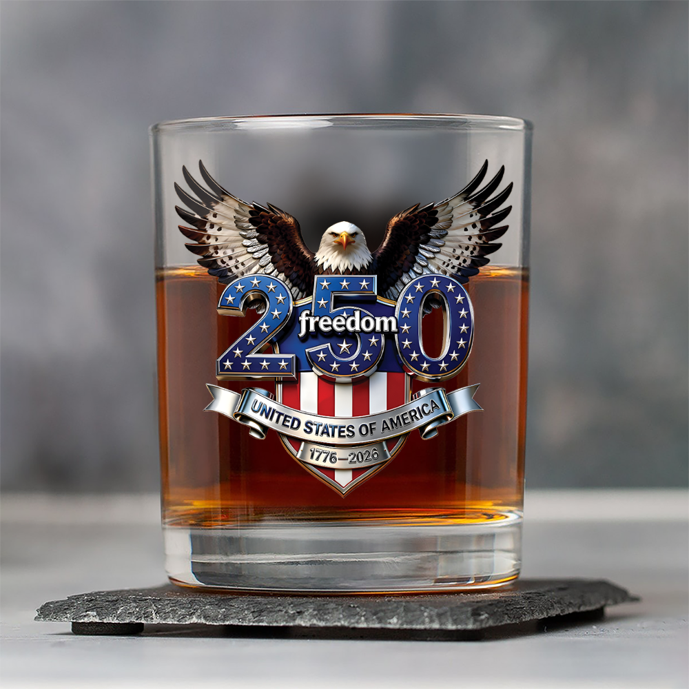 USA 250 Years Anniversary, Freedom Eagle 1776–2026 Whiskey Glass HO82 902808