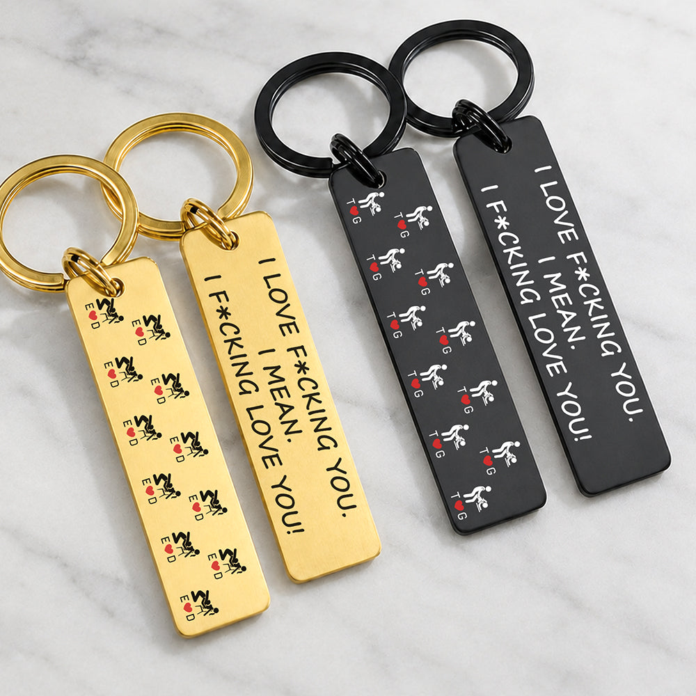 Personalized I F*cking Love You Metal Keychain For Couple TH10 170777