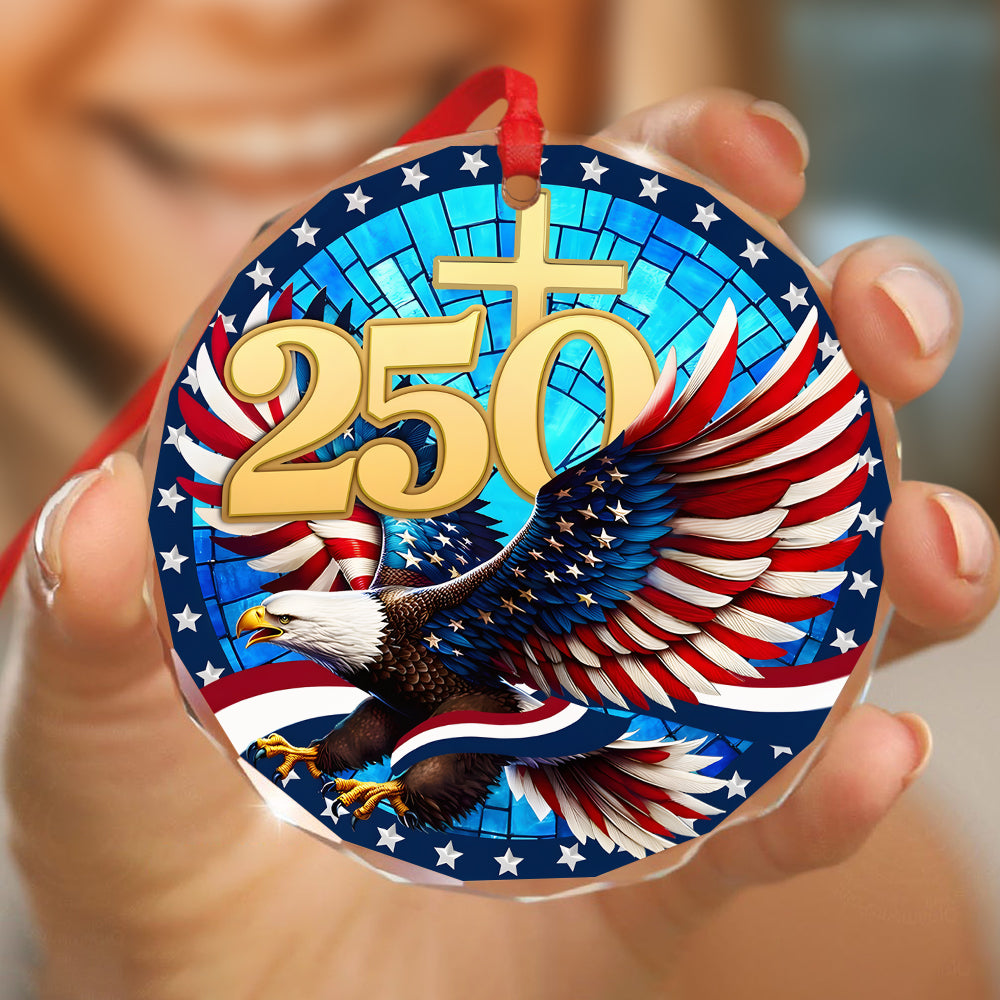 250 Years Of America Glass Ornament American Independence Day HA75 897808