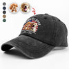 Custom Photo Even My Dogs Love USA 250 Washed Denim Baseball Cap HO82 894720