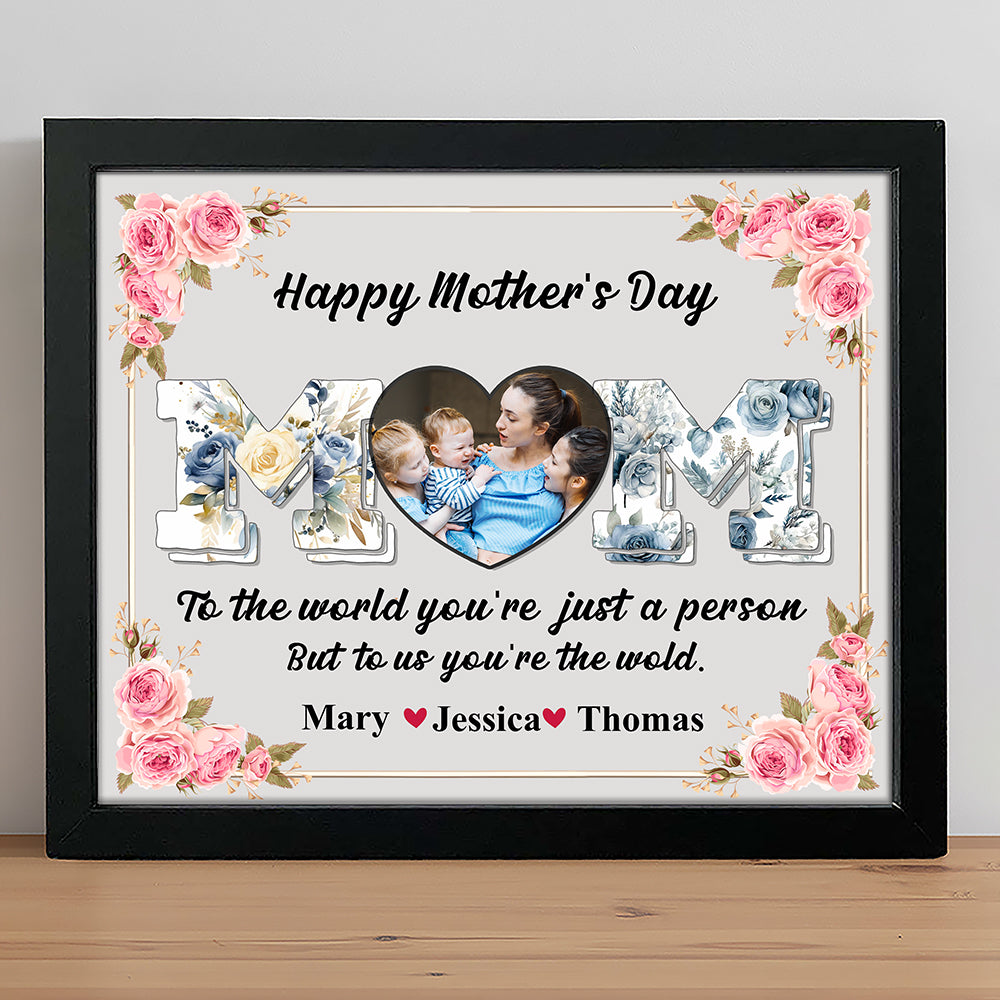 Mom, To Me You're The Wold Custom Photo Picture Frame Mothers Day Gift For Mom CH07 895274