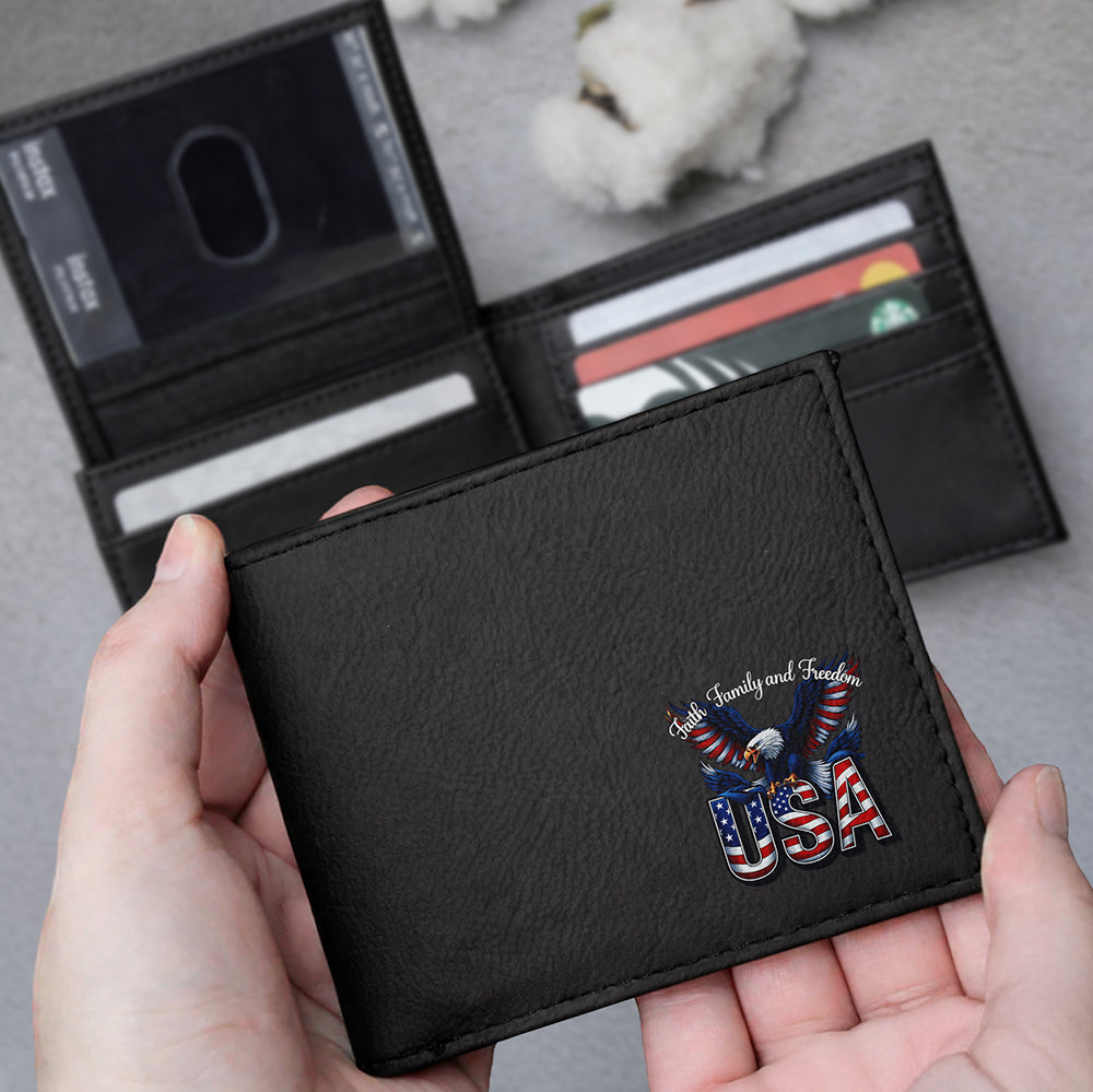 Faith, Family & Freedom 250 Years America Printed Leather Wallet Gift For Him CH07 910306