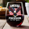 America 250 Years of Freedom Patriotic Eagle Flag Wine Glass HA75 897344