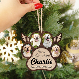 Personalized Pet Memorial Paw Wood Ornament HO82 894376
