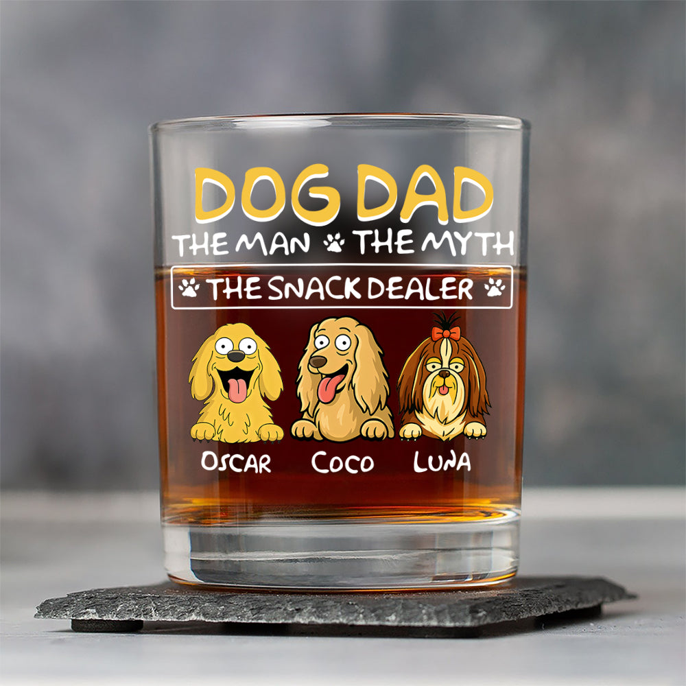 Dog Dad The Man The Myth The Snack Dealer Print Rock Glass Personalized Gift HO82 893704