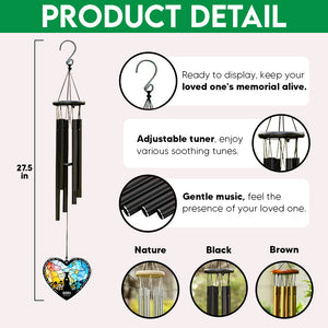 You Left Paw Prints On My Heart - Personalized Dog Memorial Acrylic Wind Chimes CH07 896238