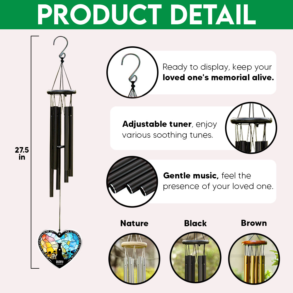 You Left Paw Prints On My Heart - Personalized Dog Memorial Acrylic Wind Chimes CH07 896238