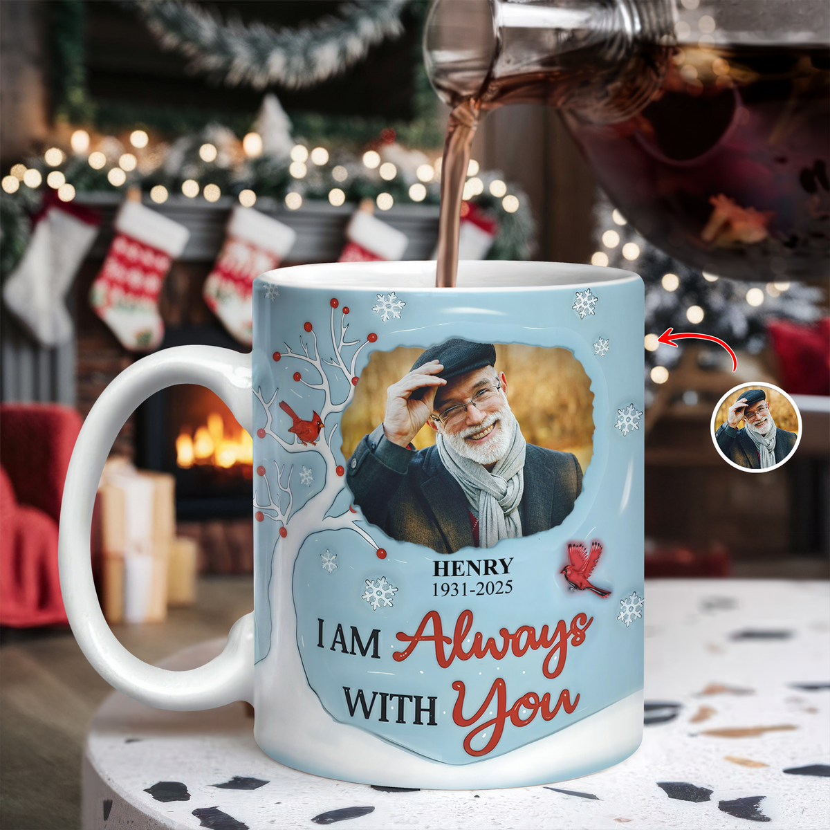 I'm Always With You Custom Memorial Photo 3D Inflated Effect Mug CH07 896614