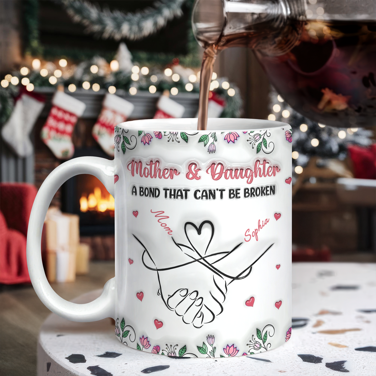 Personalized Mother & Daughter - A bond That Can’t Be Broken 3D Inflated Effect Mug Gifts For Mom, Daughter HA75 898072
