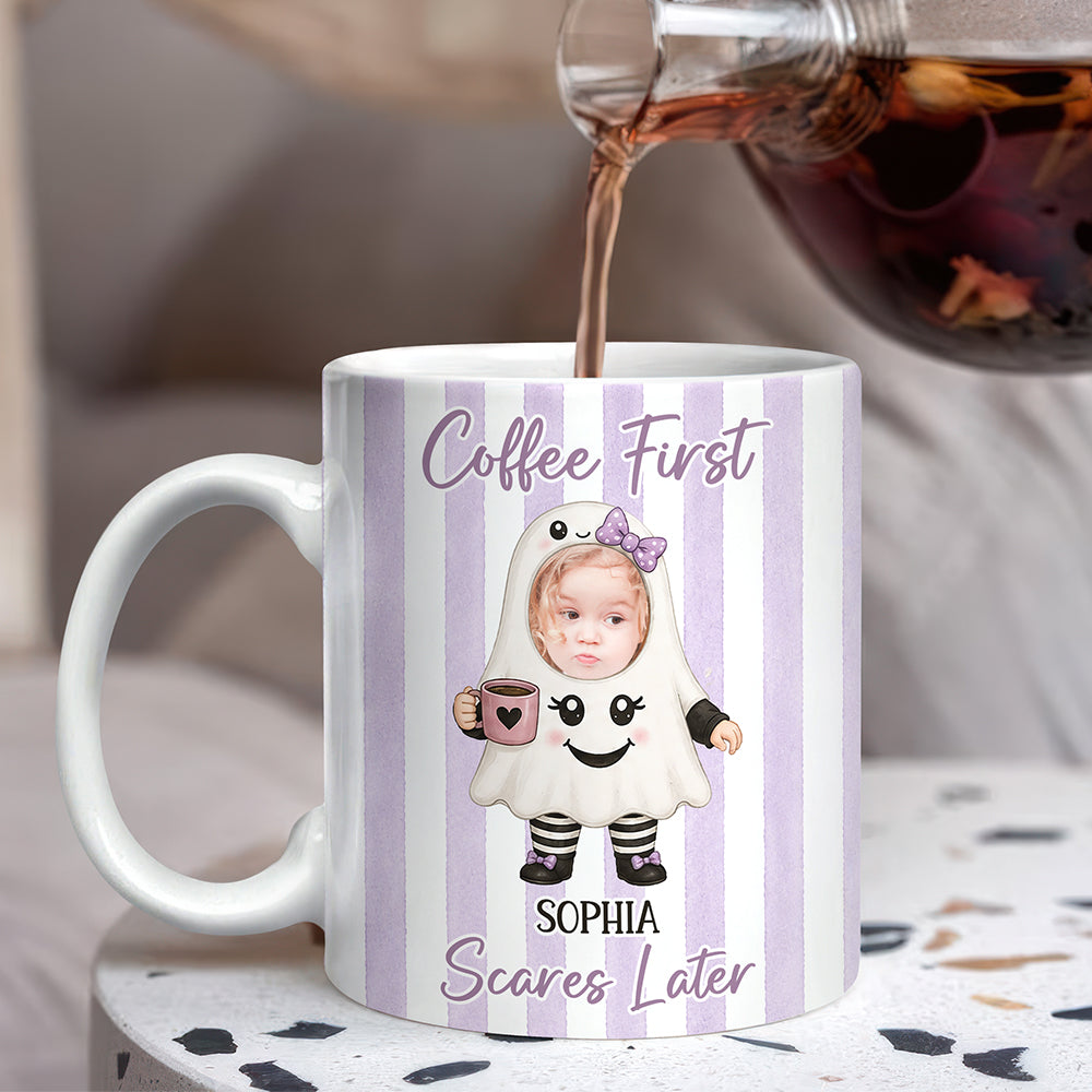 Custom Cute Baby Face Little Boo - Funny Halloween Print Full Mug LM32 669559