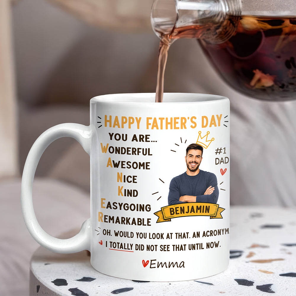 Custom Photo Funny Dad Acronym Mug, Joke Gift for Dad, Father's Day LM32 669085