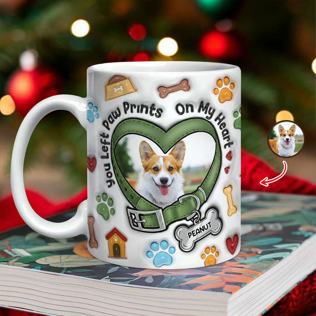 You Left Paw Prints On My Heart Custom Dog Photo 3D Inflated Effect Mug CH07 896676