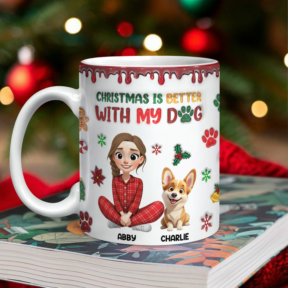 Custom Pet Photo Life Is Better With My Dogs Personalized 3D Inflated Effect Mug CH07 896556