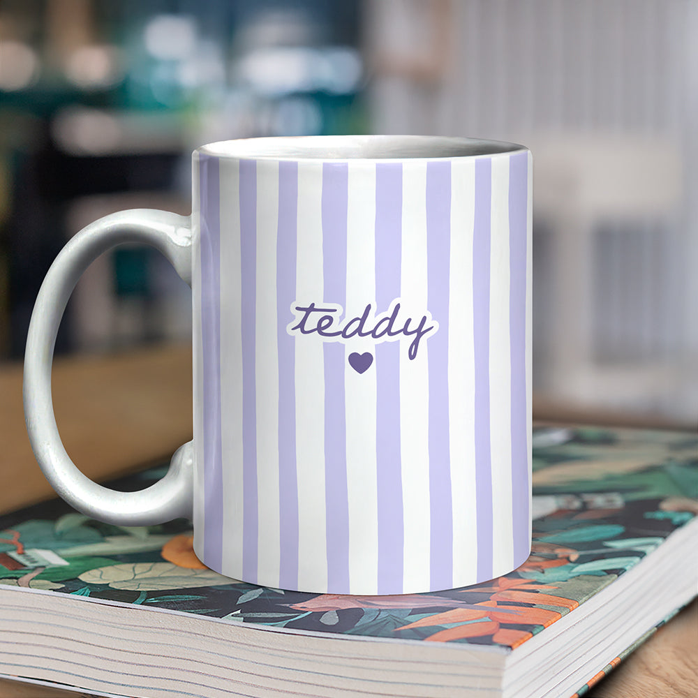Personalized Custom Name Stripe Mug For Family TH10 170901