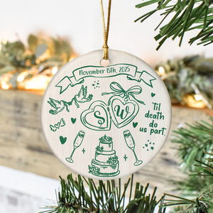 Personalized Wedding Ceramic Ornament Gift for Couples LM32 895449