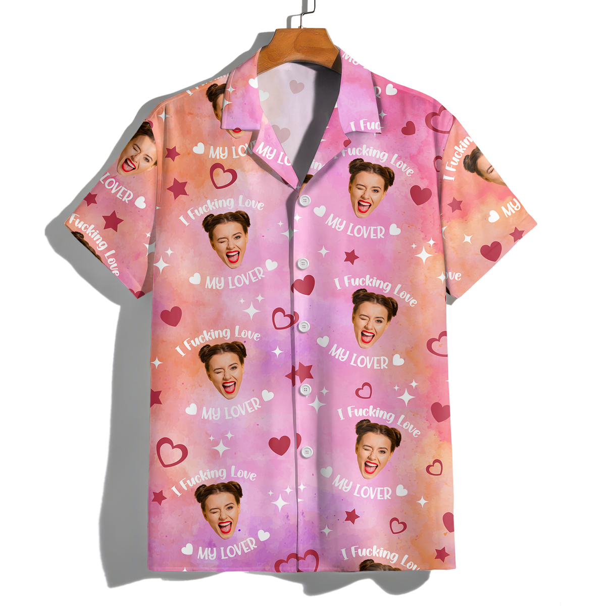 Custom Photo I Fking Love My Lover Hawaii Shirt For Couple TH10 892823