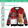 Custom Cat Photo Christmas Pattern Ugly Cardigan Christmas Gift HA75 898176