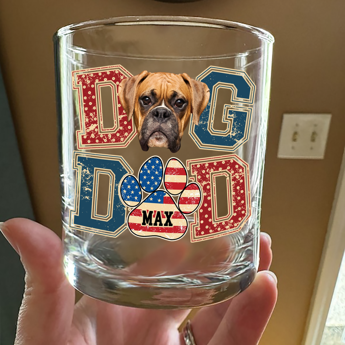 Custom Photo Best Dog Dad, Best Scooper Whiskey Glass Gift For Father's Day, Dog Lovers HO82 894032