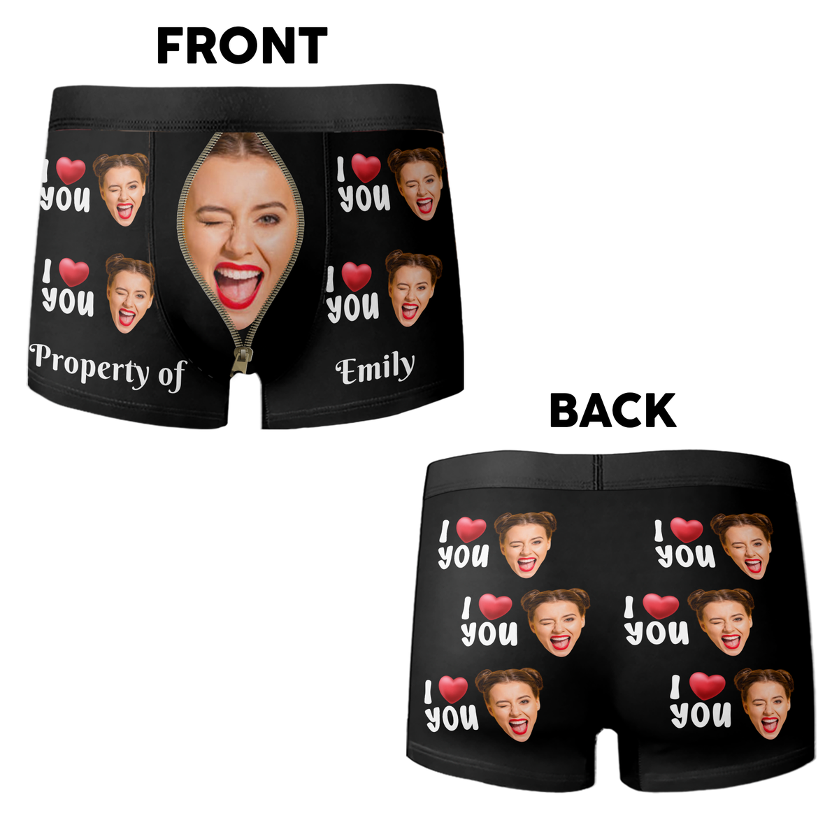 Custom Photo Property Of Her - Personalized Photo Men's Boxer Briefs HA75 898418