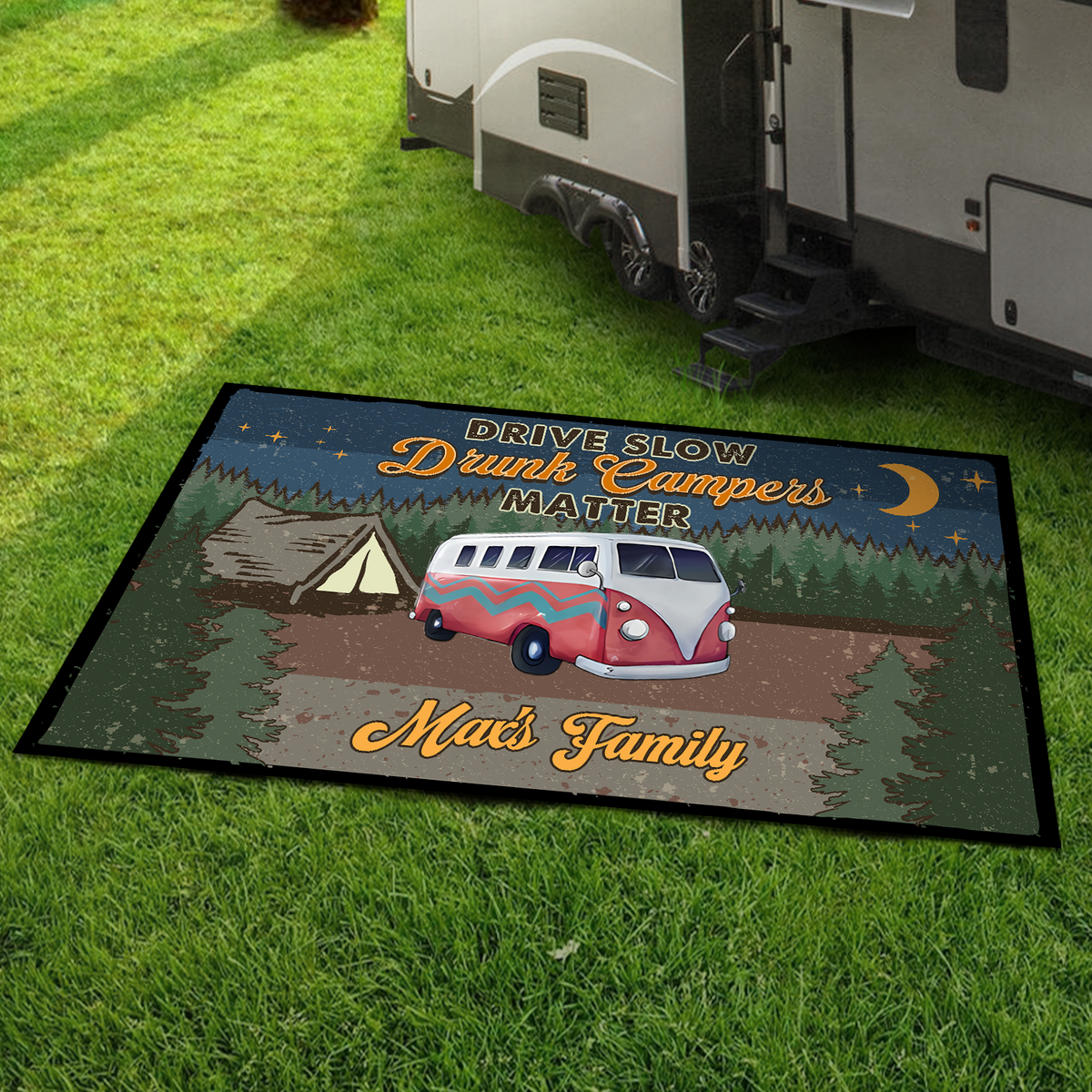 Personalized Retro Camping Patio Rug Gift For Family Love Camping CH07 896196