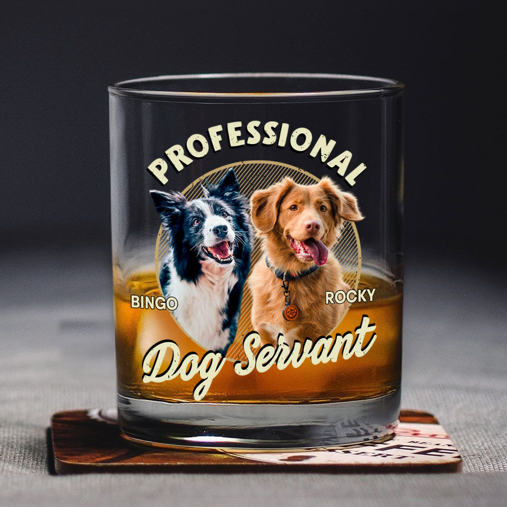 Custom Photo Servant Of Dog Cat Whiskey Glass Gift For Dog Cat Lovers HO82 893962