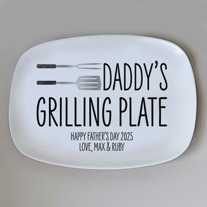 Daddy's Grilling Plate Platter Personalized Gift For Father's Day, BBQ Lovers HO82 894004