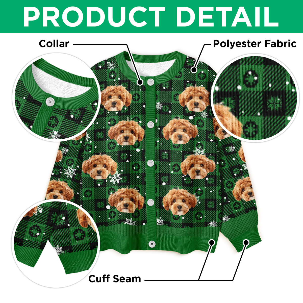 Custom Buddy Photo Christmas Snow Cardigan CH07 899584