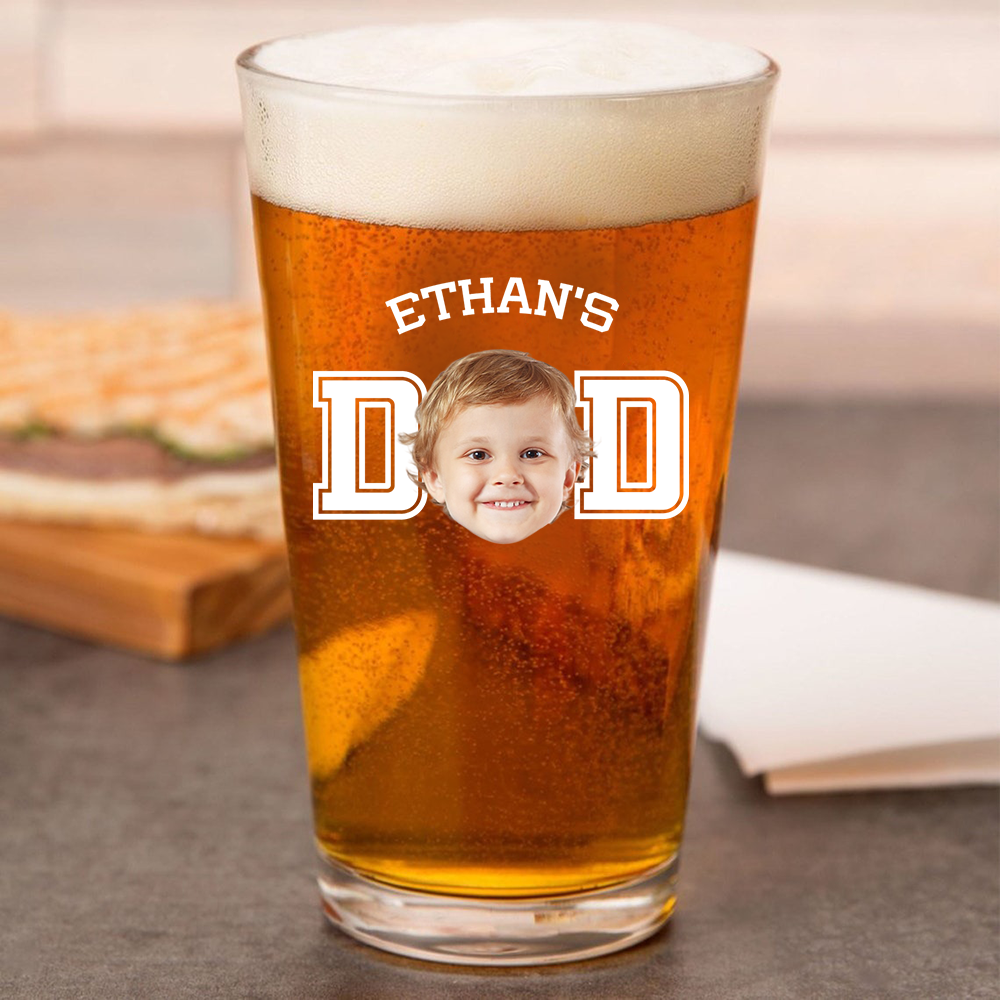 Custom Kid Photo Beer Glass Personalized Father's Day Gift Birthday Gift CH07 895848