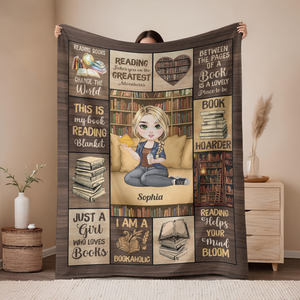 Just A Girl Who Loves Blanket Personalized For Book Lovers, Bookworm HO82 894444
