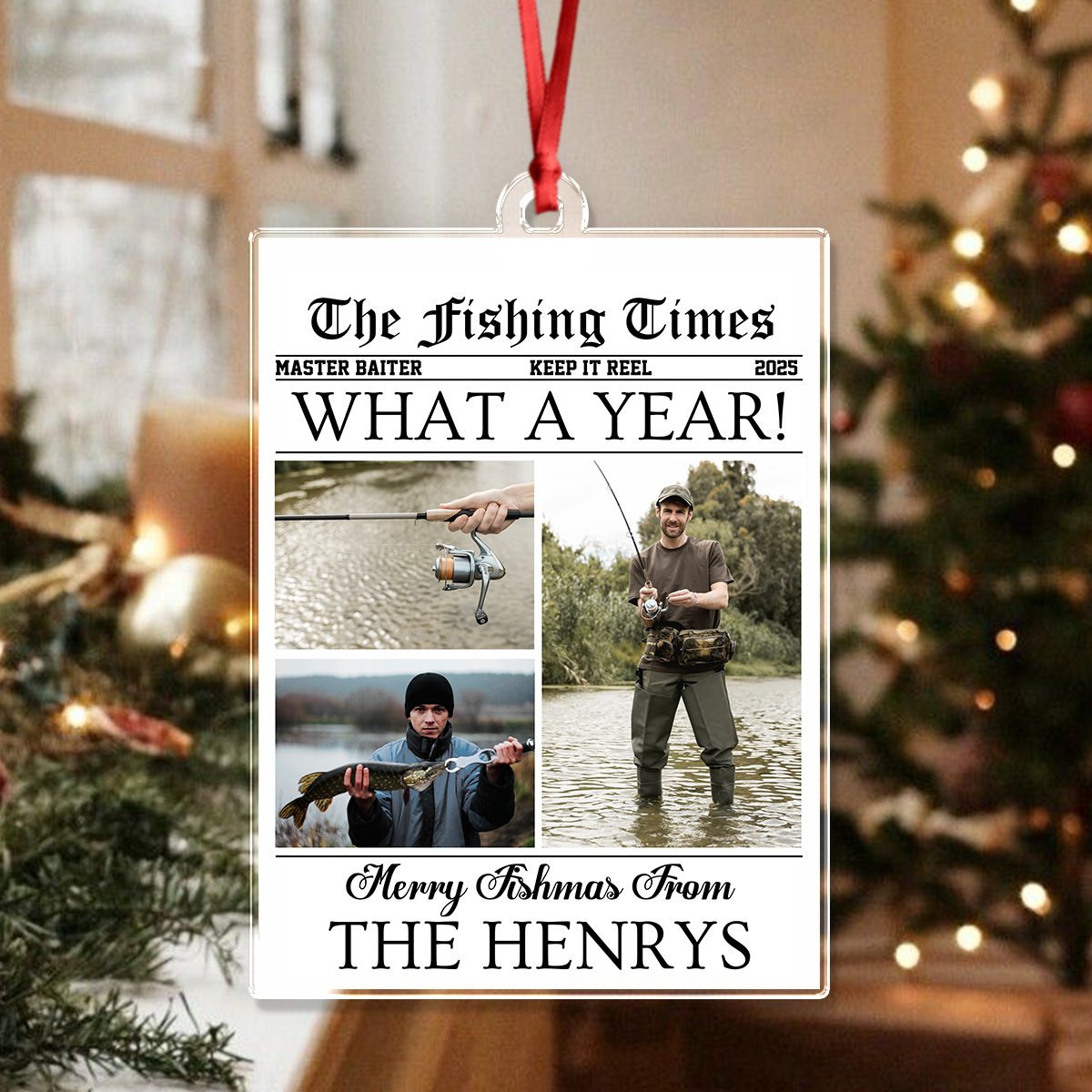 Custom Photo What A Year Acrylic Ornament Christmas Gift For Fishing Lovers HO82 894684