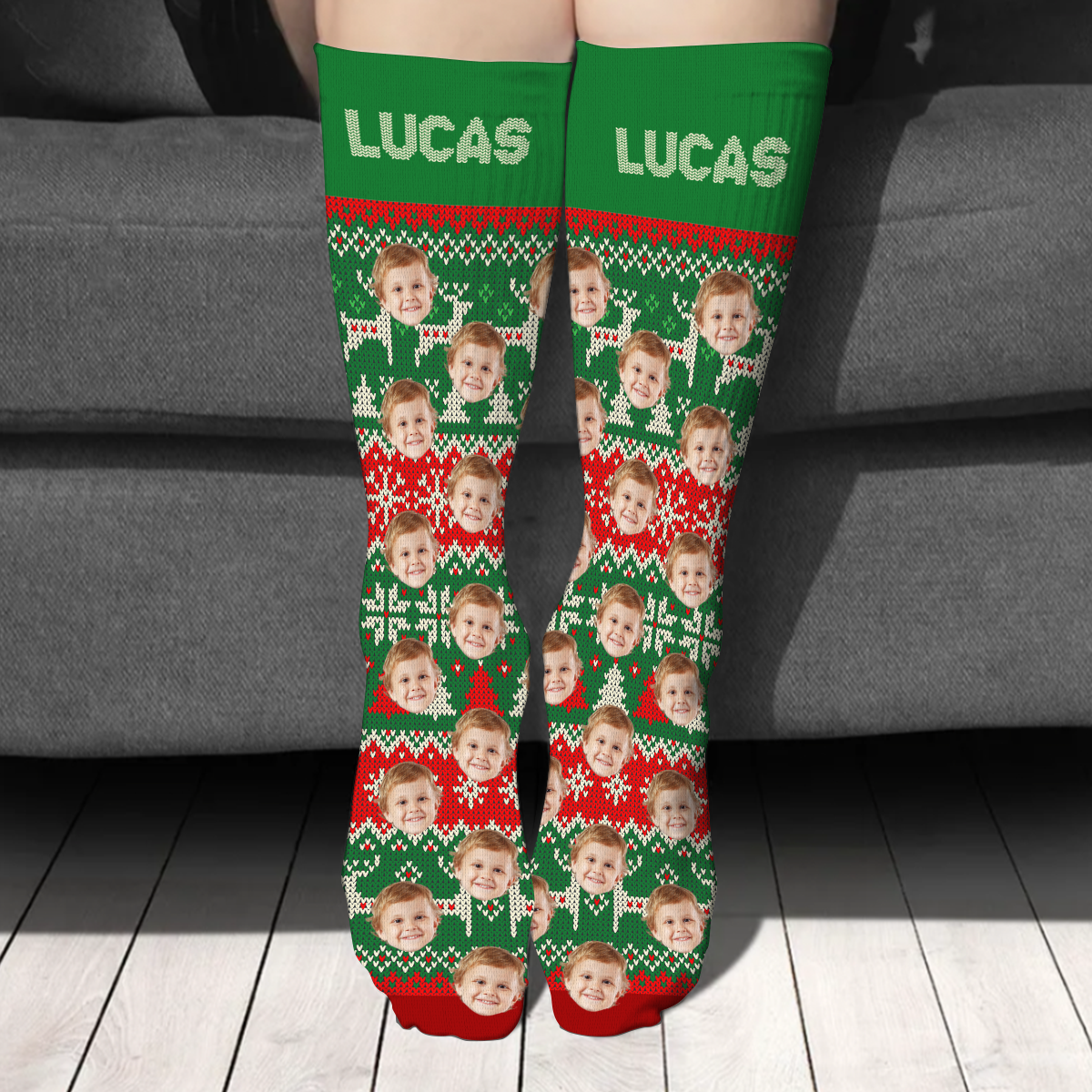 Custom Photo Family Christmas Socks Christmas Gift for Loved Ones TH10 894435