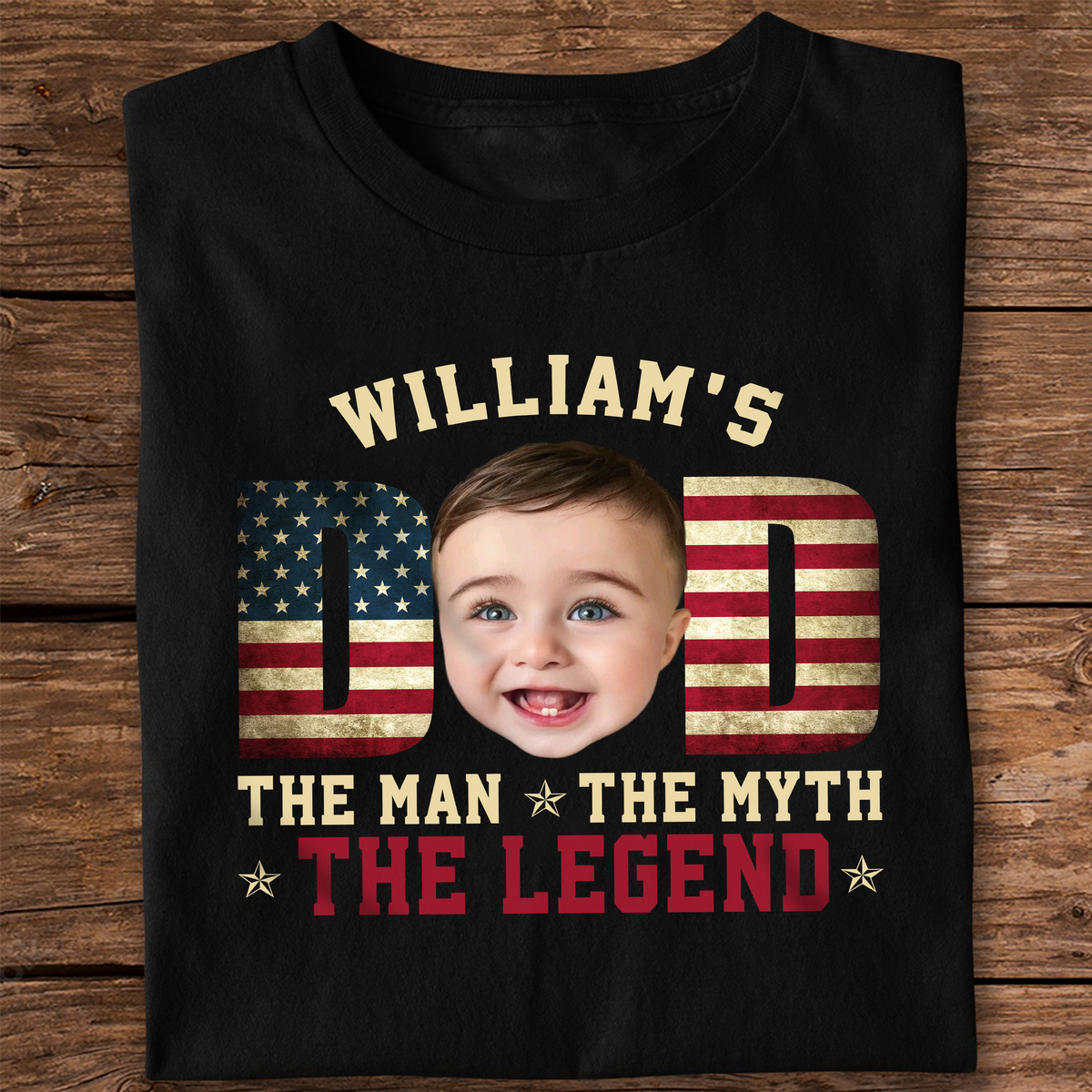 Custom Kid Photo - Dad, The Man The Myth The Legend Dad Shirt HA75 892416