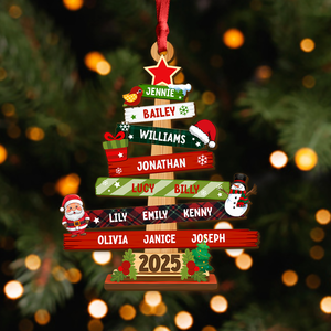Personalized Our Family Christmas Tree Wood Ornament Christmas Gifts For Mom, Dad HA75 897502