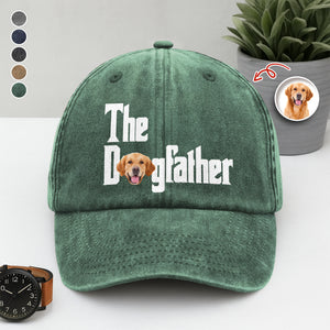 Custom Photo Dog Dad Dog Mother Washed Denim Baseball Cap Gift for Dog Lovers TH10 894281