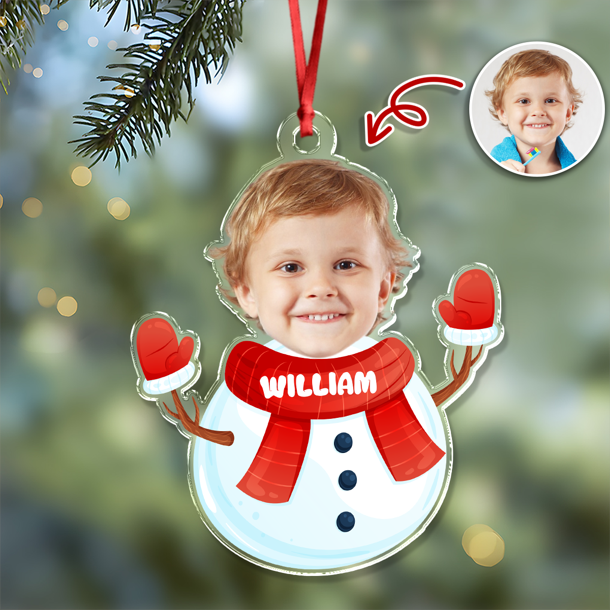 Custom Photo Baby Santa - Personalized Family Acrylic Ornament CH07 899196