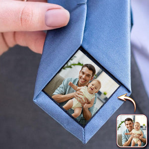 Custom Dad & Daughter, Family Photo Tie Patch For Men Gift For Father, Dad, Grandpa HA75 897892