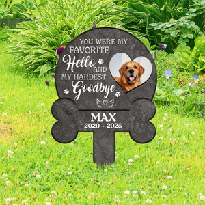Custom Photo Your Pawprints Stay In My Heart Memorial Dog Garden Stake HA75 892772