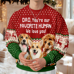 Custom Photo You're My Favorite Human Dog Cat Ugly Sweater HA75 892902