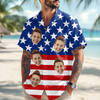 Custom Face American Flag Hawaiian Shirt Personalized Funny Independence Day Gift CH07 896108