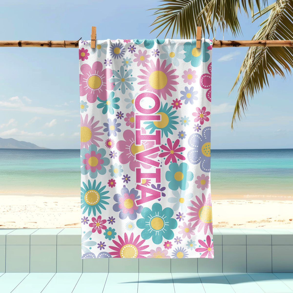 Personalized Beach Towel - Vacation Gear - For Beach, Pool, Camp, Vacation - Customize with Name HO82 894160